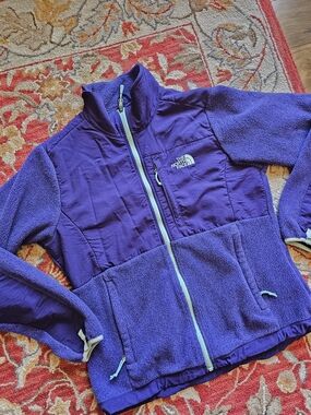 The North Face Purple Fleece Jacket with Light Blue Accents